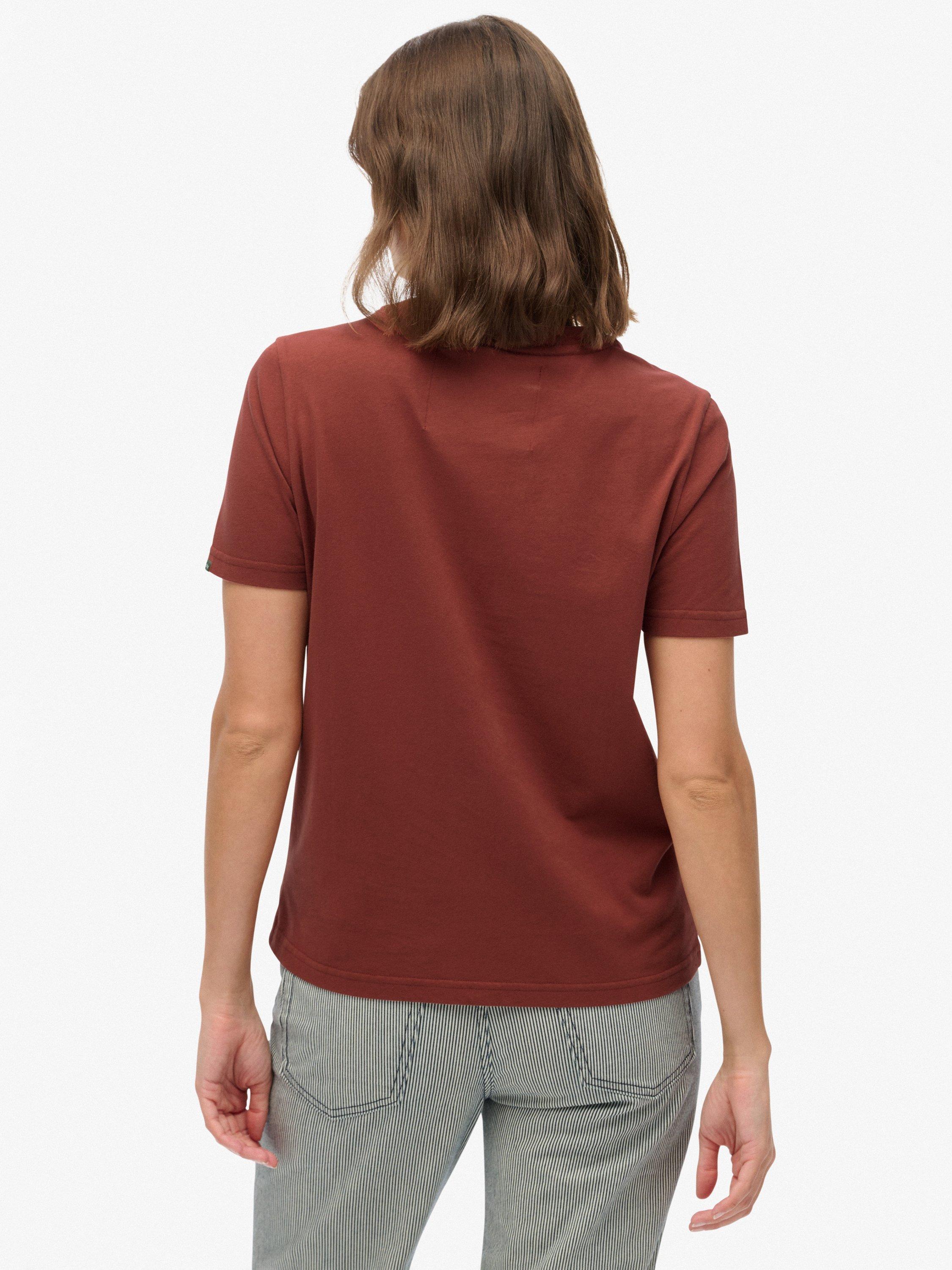 Product image 2 of 5, which shows Superdry Lo-fi Outdoors Relaxed T-Shirt, Fired Brick Brown, 12