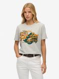 Superdry Tokyo Vintage Logo Relaxed T-Shirt, Glacier Grey Marl