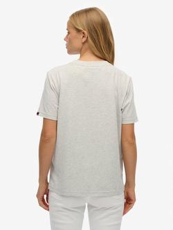 Superdry Tokyo Vintage Logo Relaxed T-Shirt, Glacier Grey Marl - view 2, Glacier Grey Marl