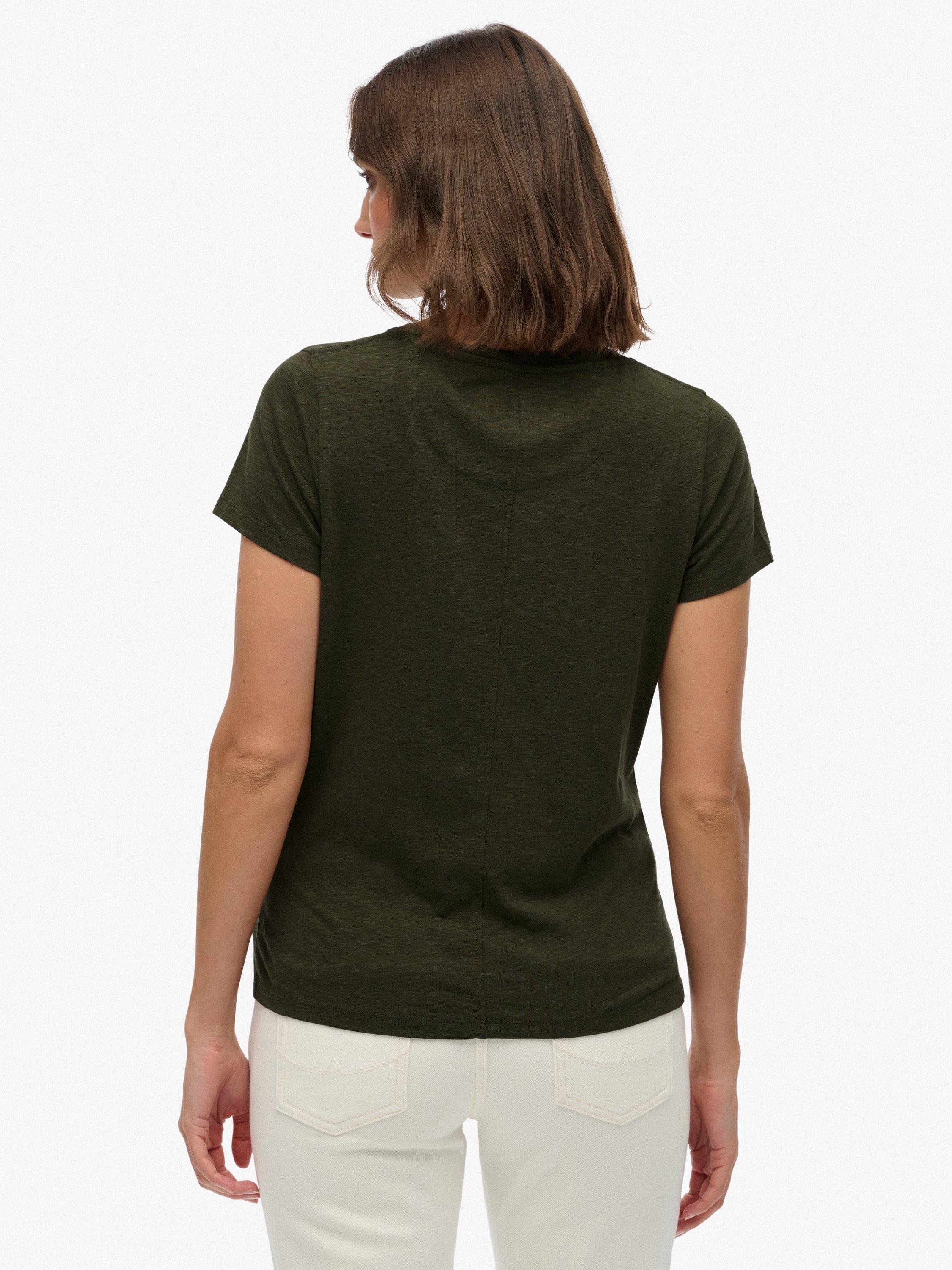 Product image 2 of 5, which shows Superdry Studios Scoop Neck T-Shirt, Beetle Green, 8