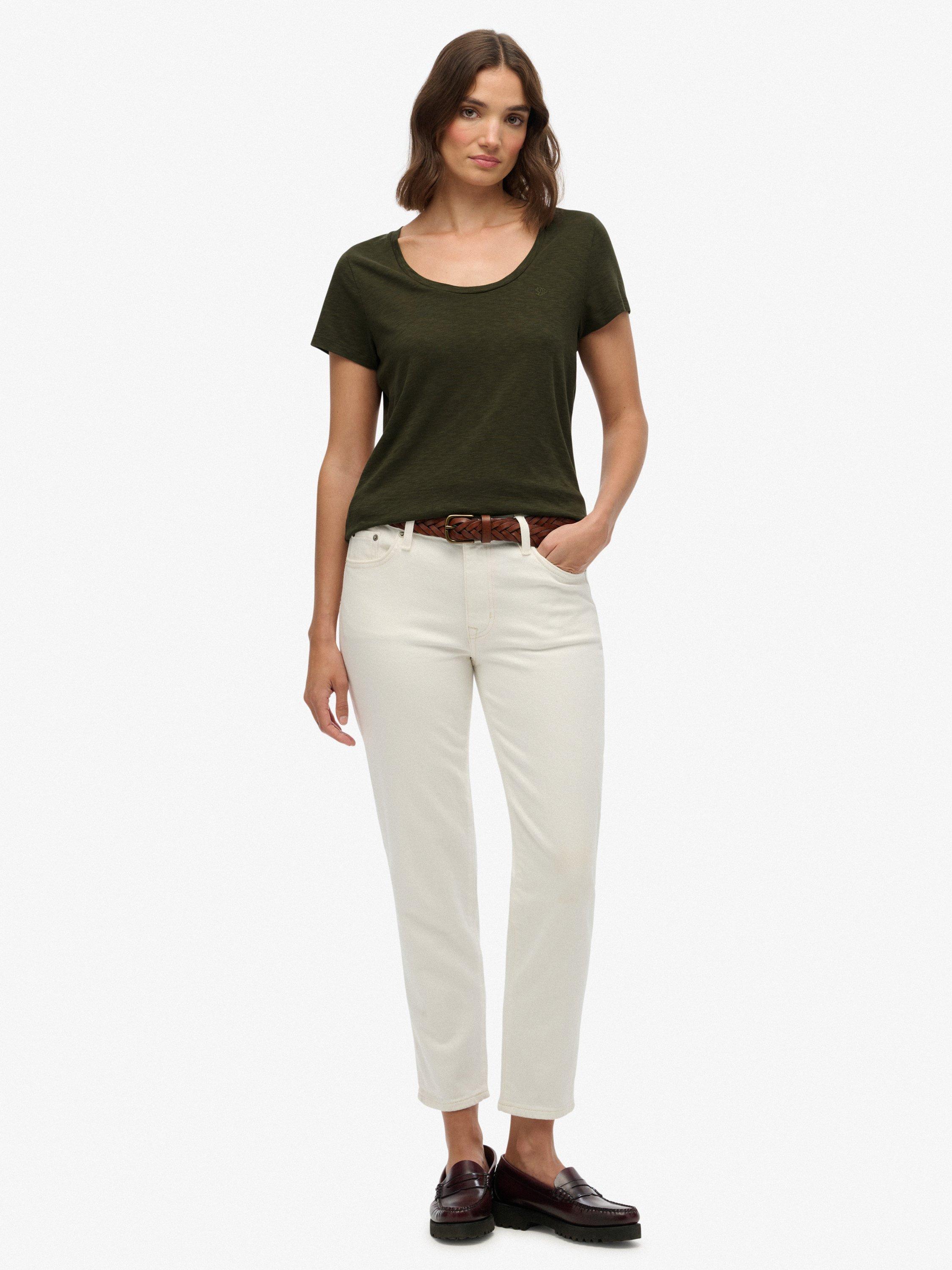 Product image 3 of 5, which shows Superdry Studios Scoop Neck T-Shirt, Beetle Green, 8