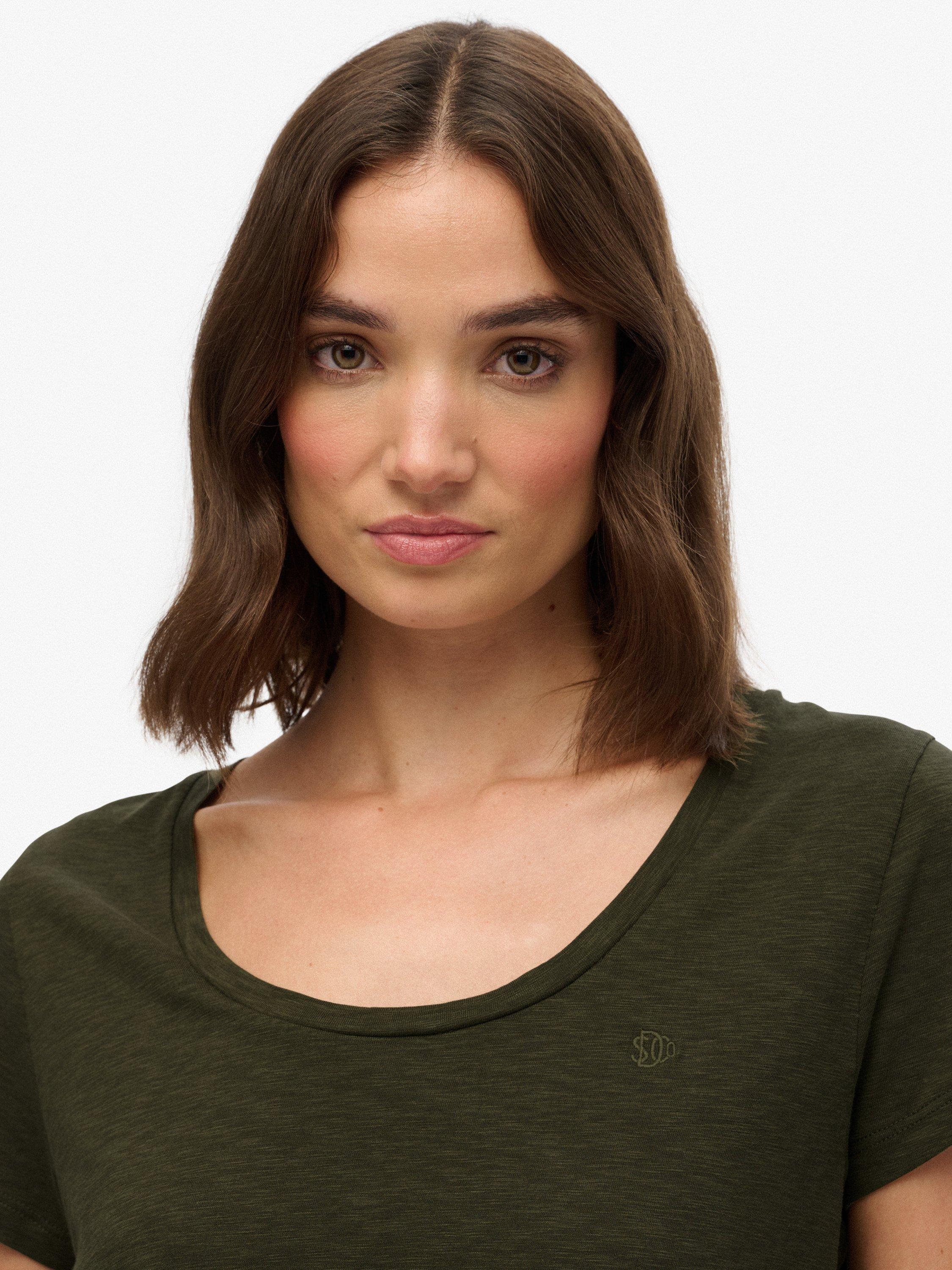 Product image 4 of 5, which shows Superdry Studios Scoop Neck T-Shirt, Beetle Green, 8