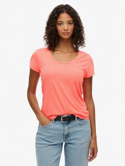 Superdry Studios Scoop Neck T-Shirt, Volcanic Coral, Volcanic Coral