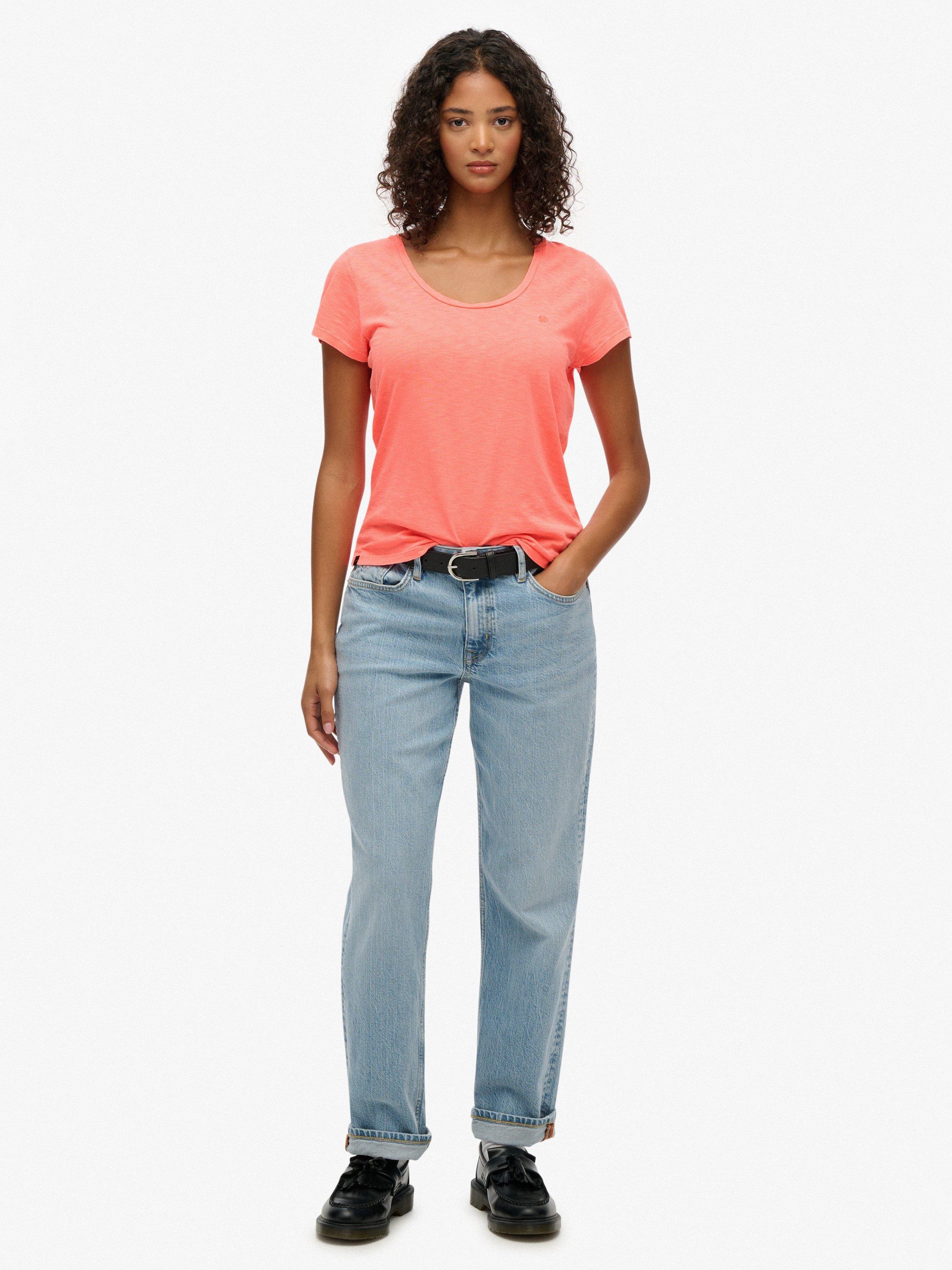 Product image 3 of 5, which shows Superdry Studios Scoop Neck T-Shirt, Volcanic Coral, 8