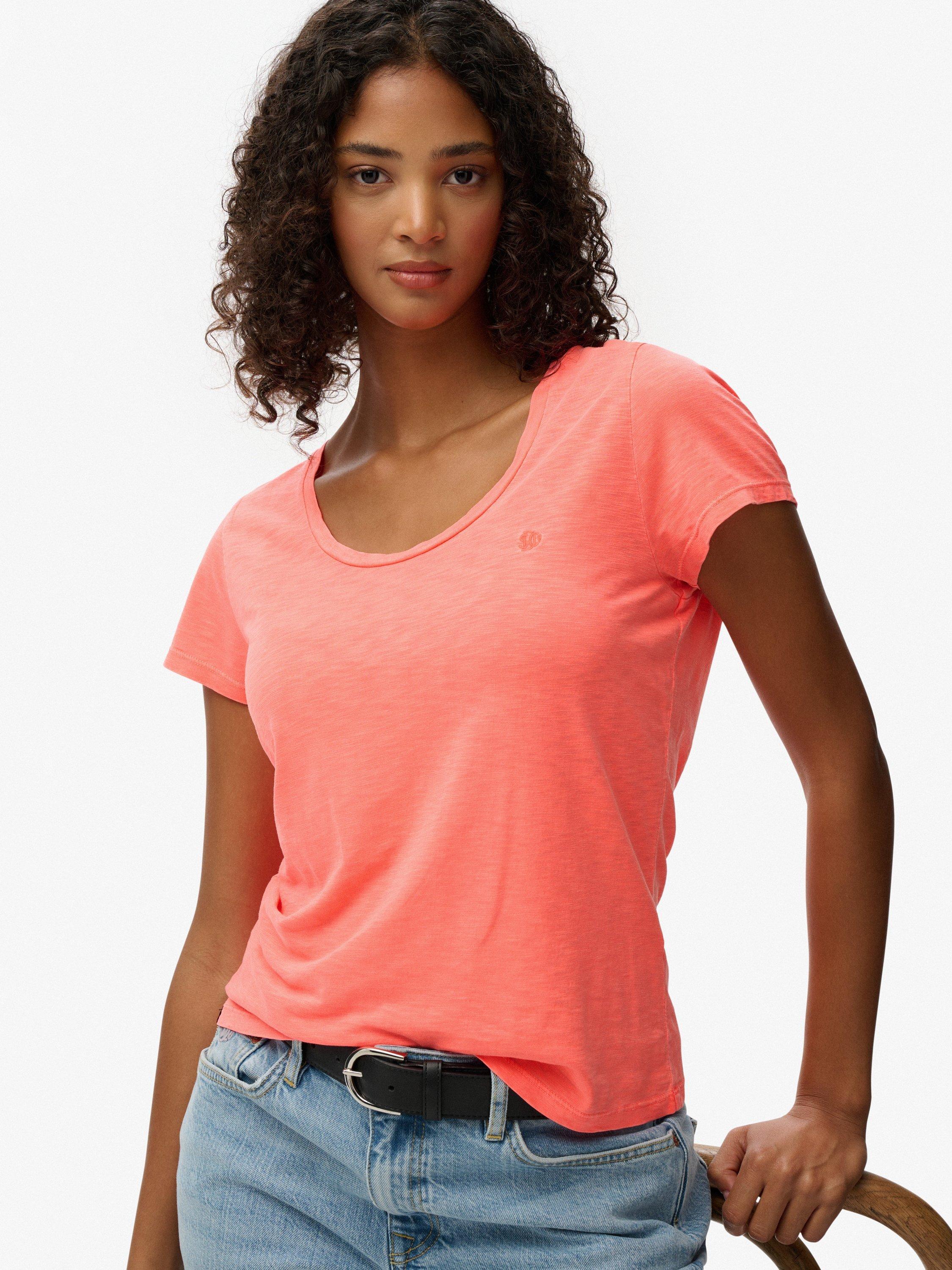 Product image 4 of 5, which shows Superdry Studios Scoop Neck T-Shirt, Volcanic Coral, 8