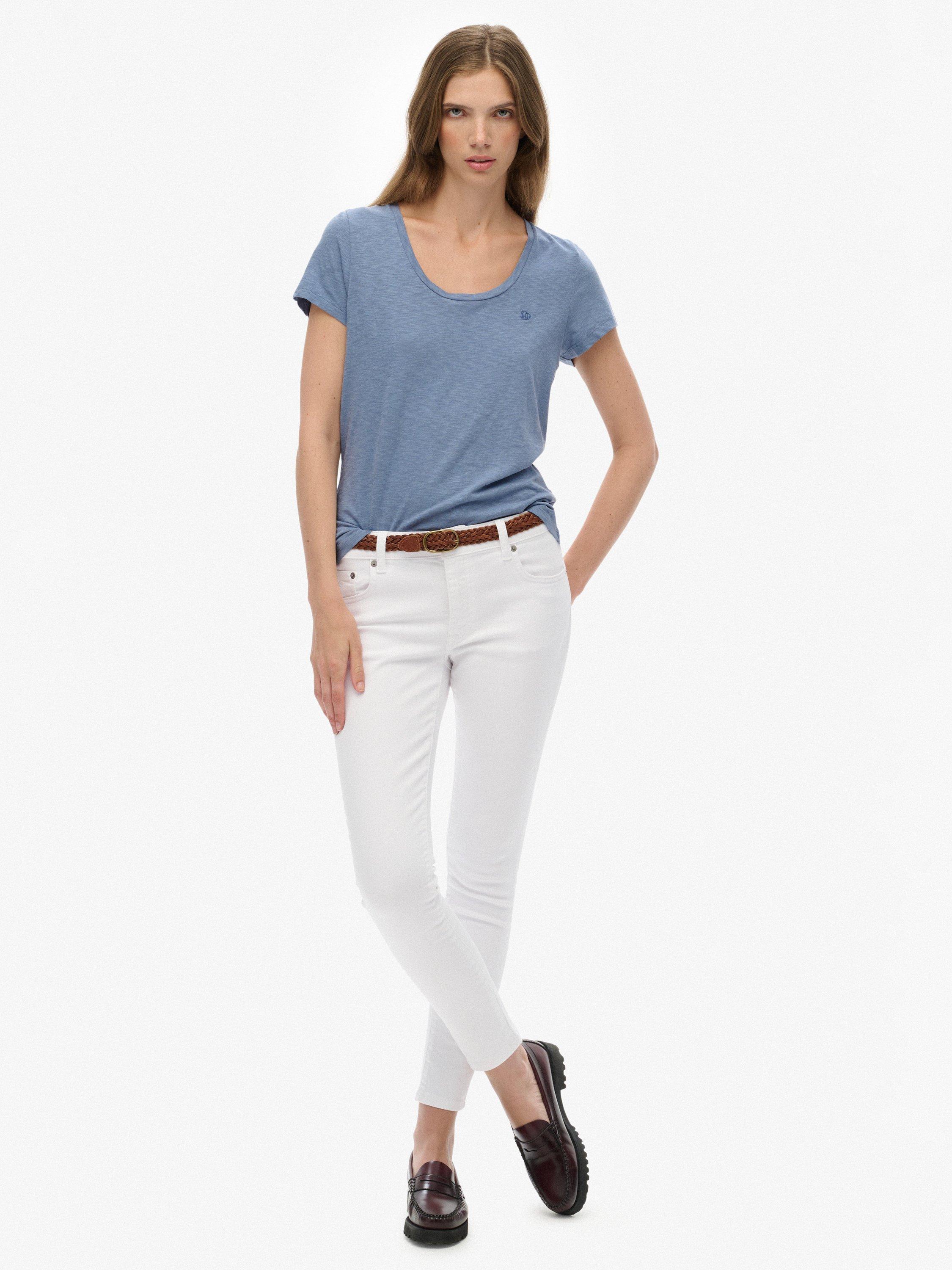 Product image 3 of 5, which shows Superdry Studios Scoop Neck T-Shirt, Tidal Blue, 8