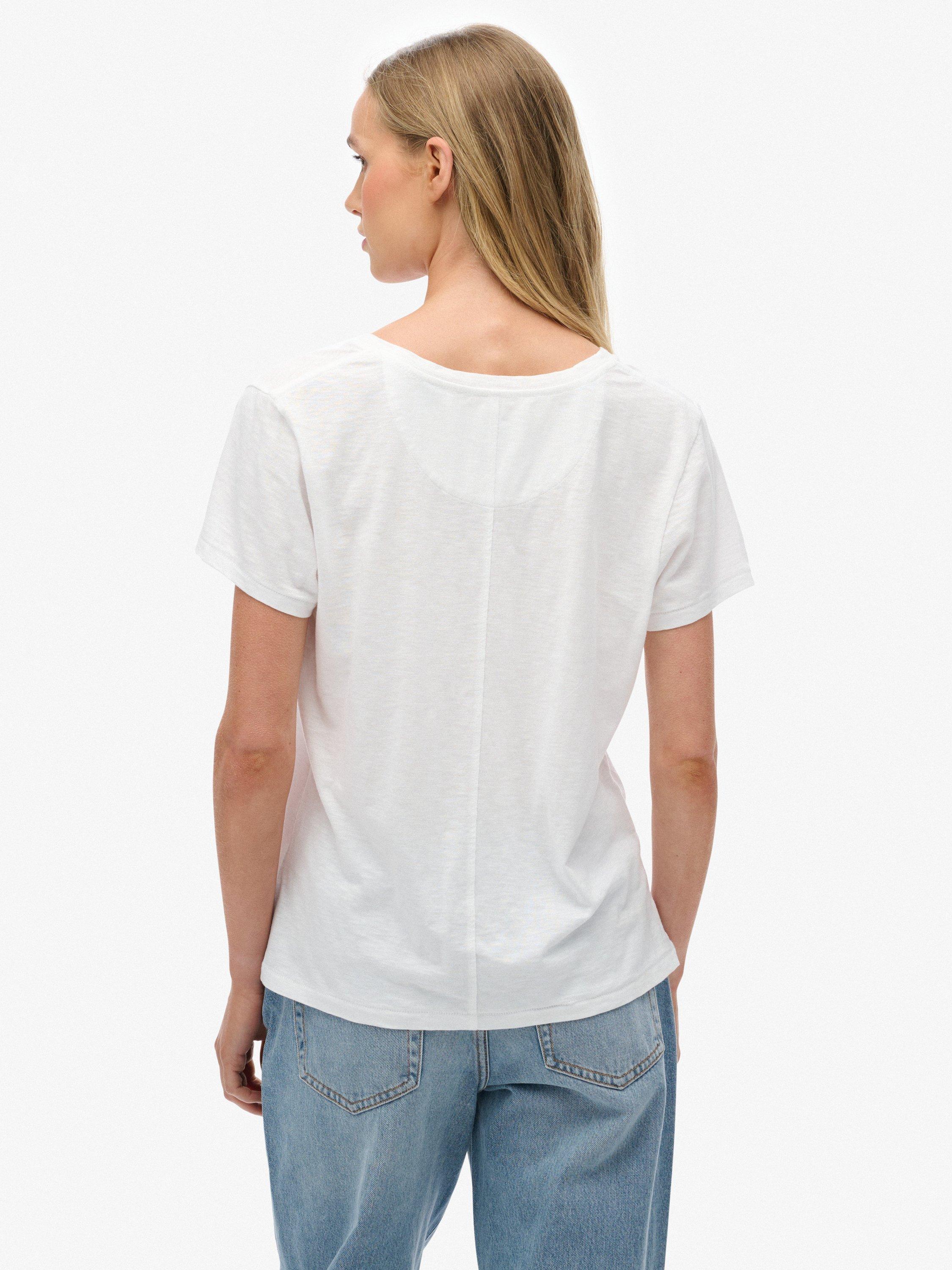 Product image 2 of 6, which shows Superdry The Studios Slub Embroidered T-Shirt, Optic, 12