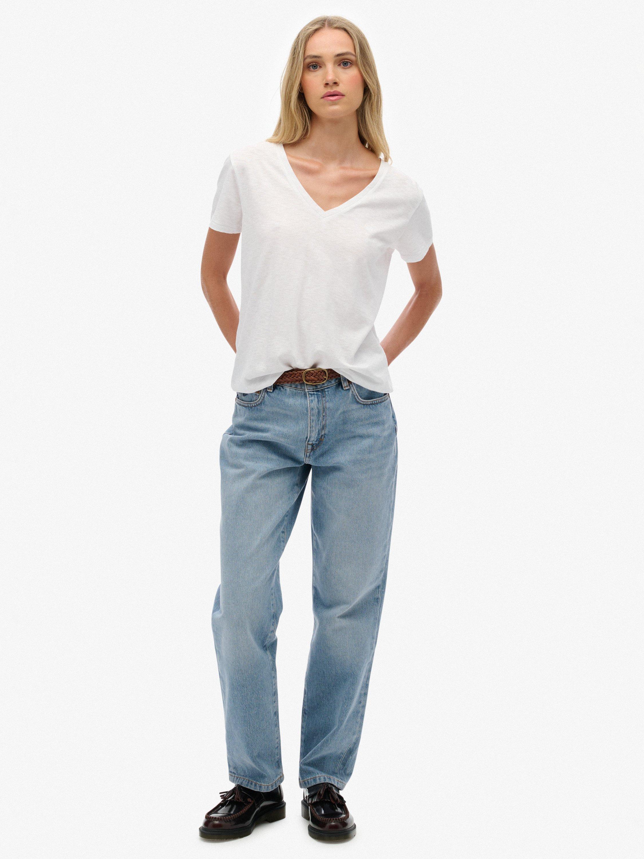 Product image 3 of 6, which shows Superdry The Studios Slub Embroidered T-Shirt, Optic, 12