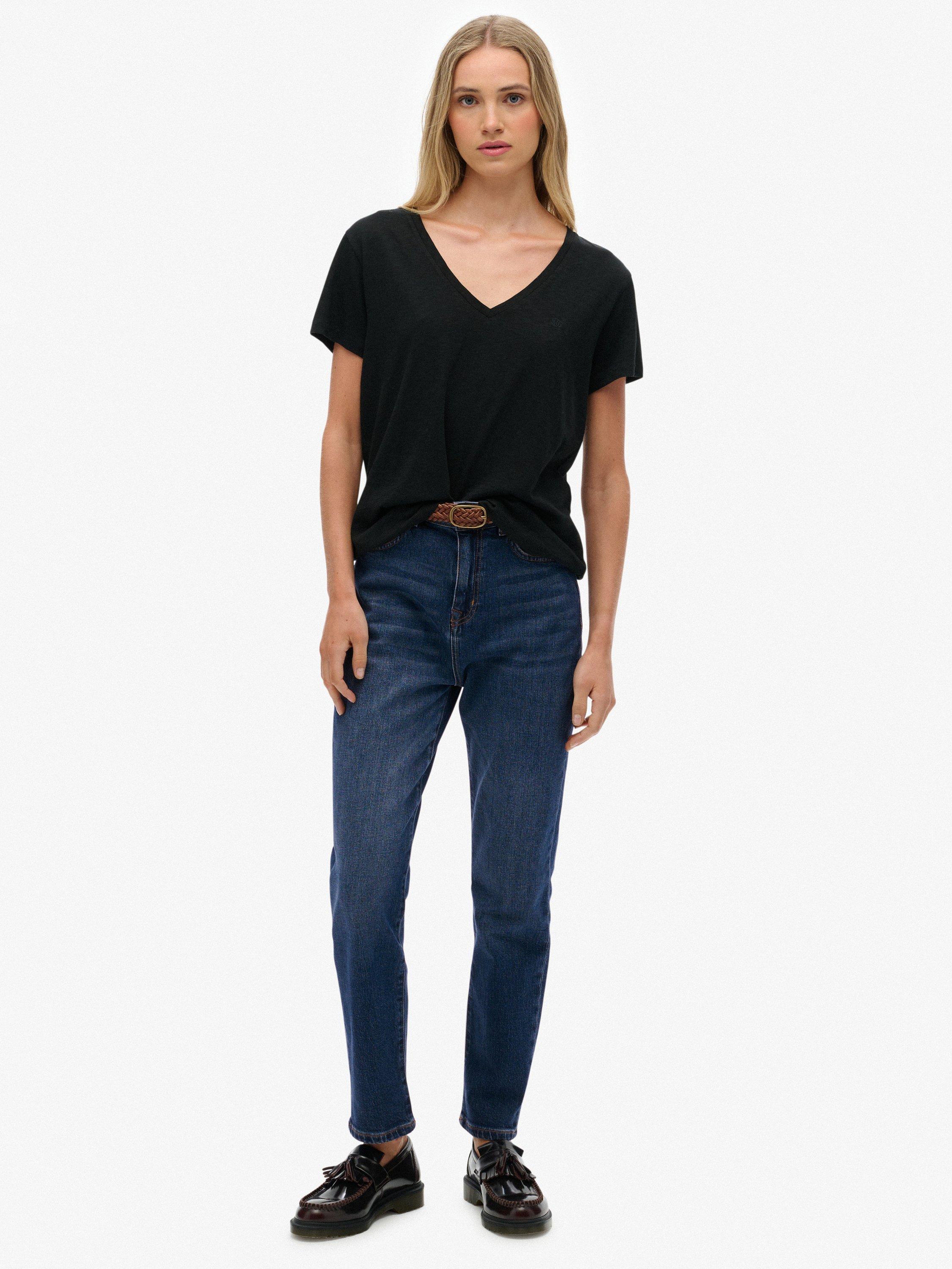 Product image 3 of 5, which shows Superdry The Studios Slub Embroidered T-Shirt, Black, 8