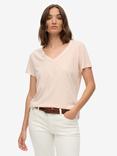 Superdry Studios Slub Embroidered T-Shirt, Mauve Morn Pinkirt