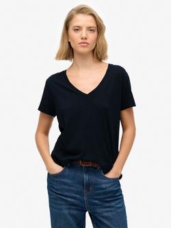 Superdry The Studios Slub Embroidered T-Shirt, Eclipse Navy