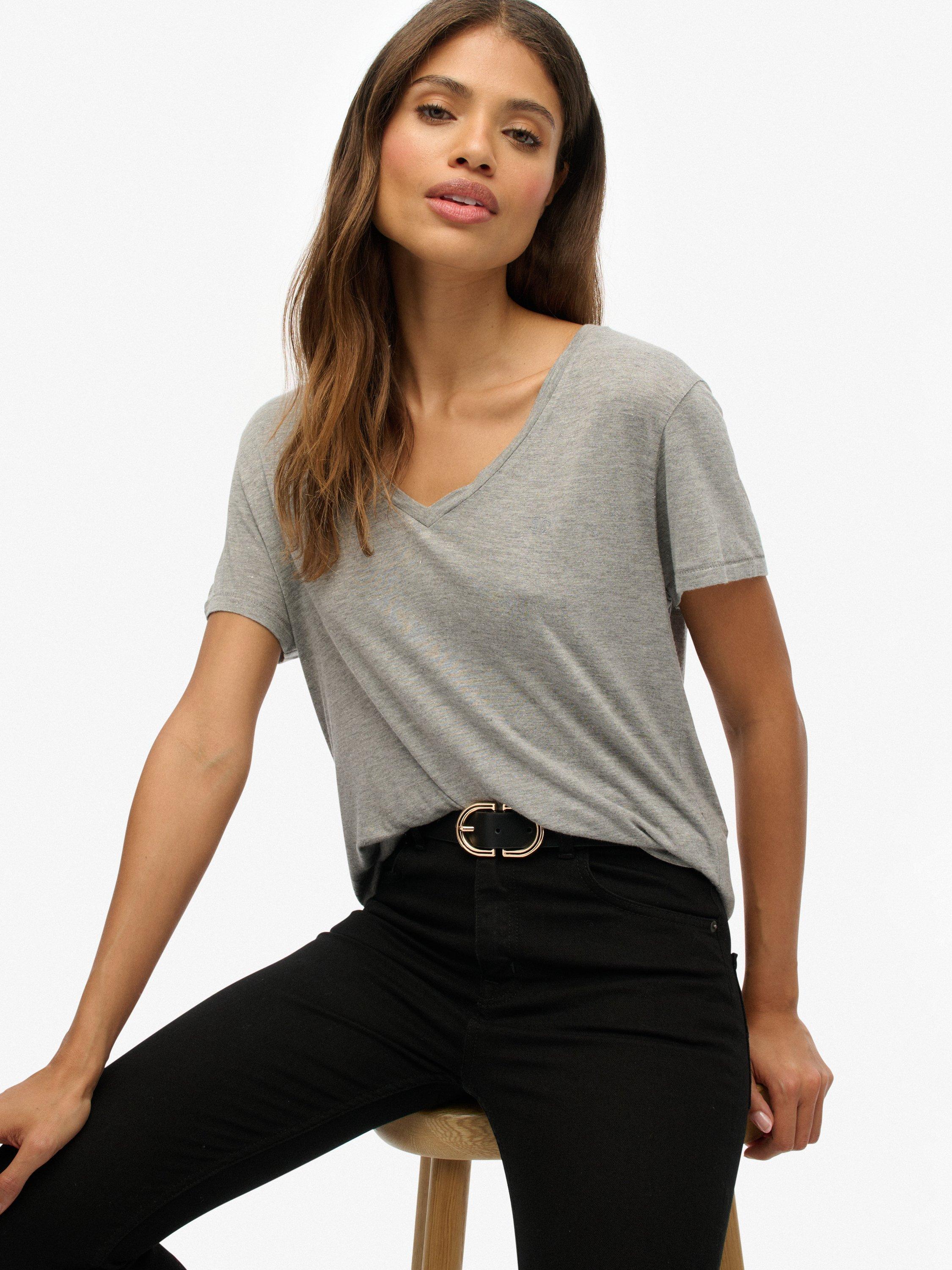 Product image 5 of 6, which shows Superdry The Studios Slub Embroidered T-Shirt, Silver Metallic, 8