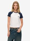Superdry Essential Logo Retro T-Shirt, Optic/Richest Navy