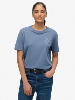 Superdry Luxe Casual Relaxed T-Shirt, Vintage Indigo