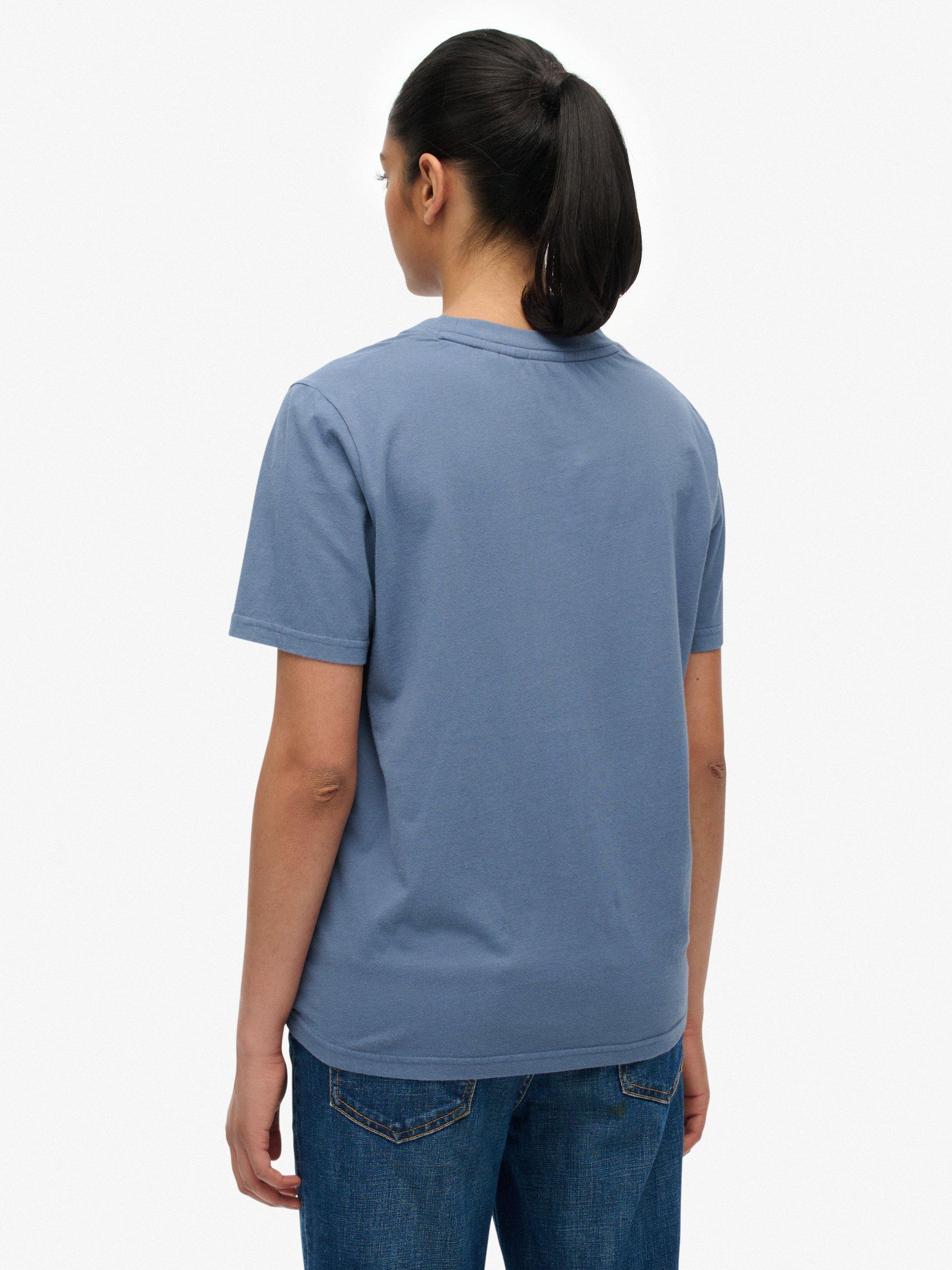 Product image 2 of 5, which shows Superdry Luxe Casual Relaxed T-Shirt, Vintage Indigo, 8