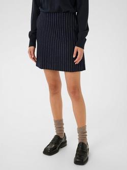 Part Two Sissa Pinstripe Wool Blend Mini Skirt, Navy, Navy