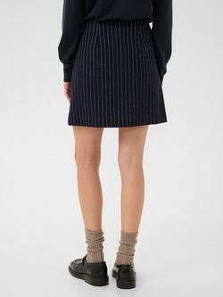 Part Two Sissa Pinstripe Wool Blend Mini Skirt, Navy - view 2, Navy