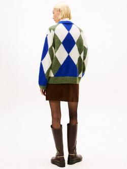 Tommy Hilfiger Argyle Alpaca Wool Blend Jumper - view 2, Blue