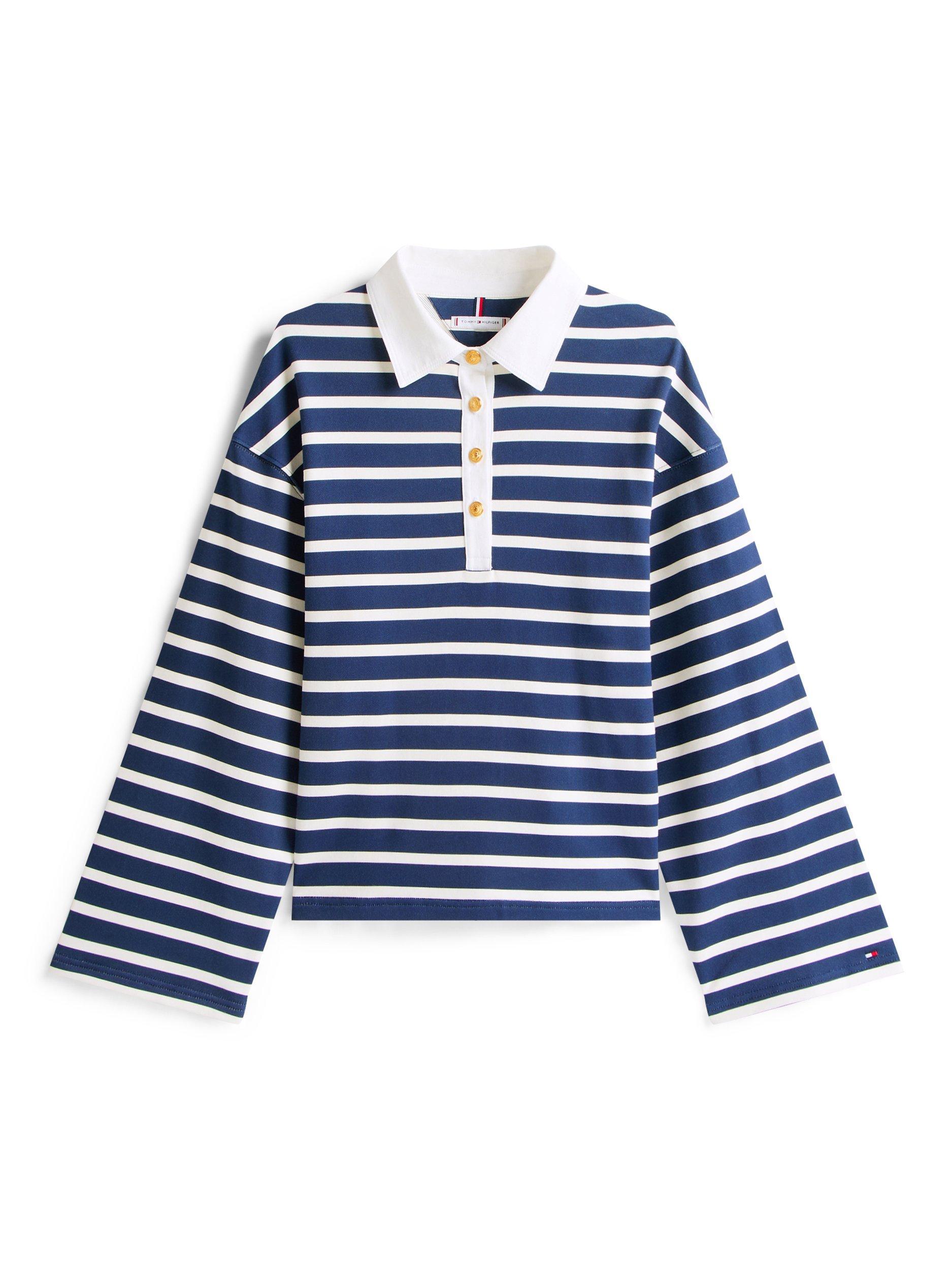 Product image 5 of 5, which shows Tommy Hilfiger Stripe Rugby Shirt, Blue/Multi, XS