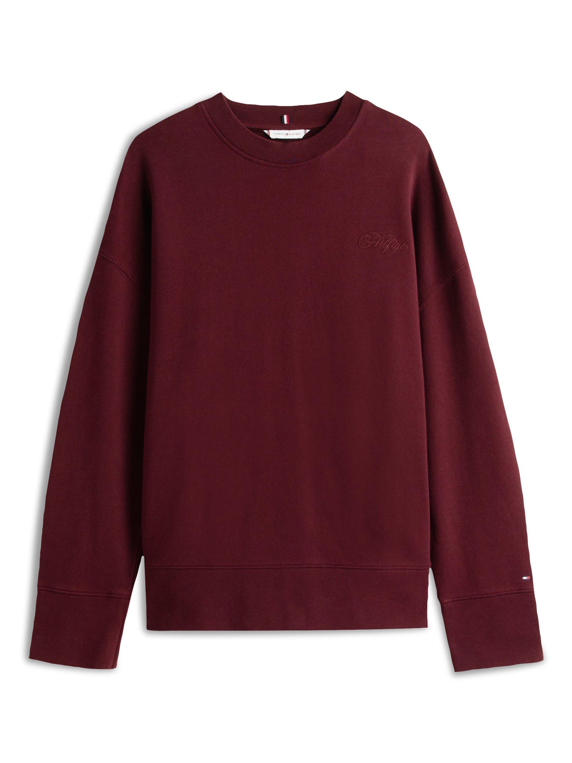 Product image 4 of 5, which shows Tommy Hilfiger Crew Neck Pure Cotton Jumper, Burgundy, XS