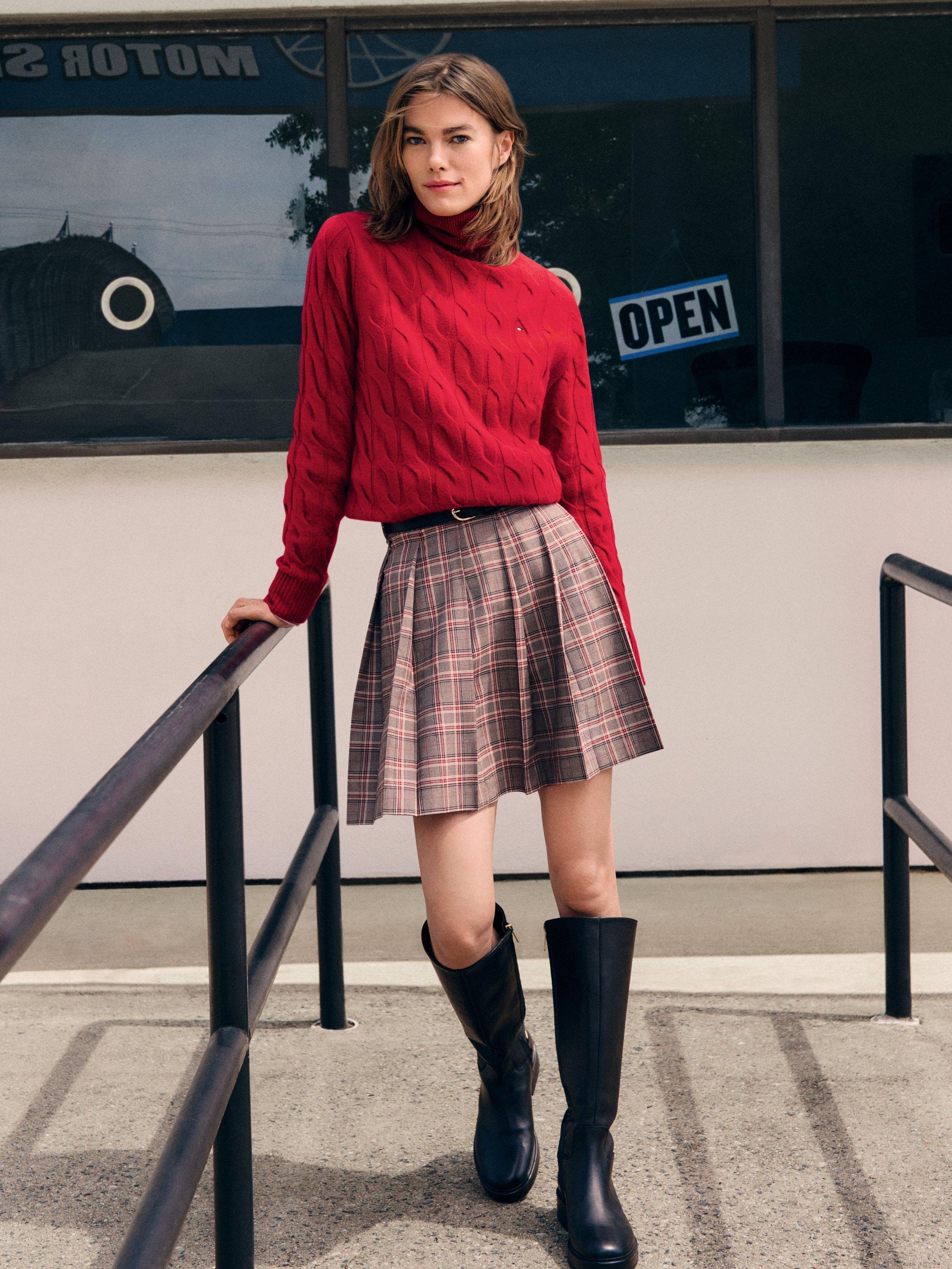 Product image 4 of 5, which shows Tommy Hilfiger Crew Neck Textured Soft Wool Jumper, Red, XS