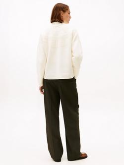 Tommy Hilfiger Tonal Fair Isle Pure Wool Jumper, Ivory Petal - view 2, Ivory Petal