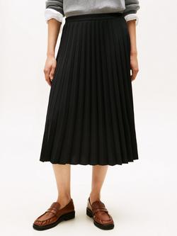 Tommy Hilfiger Fluid Pleated Midi Skirt, Black, Black