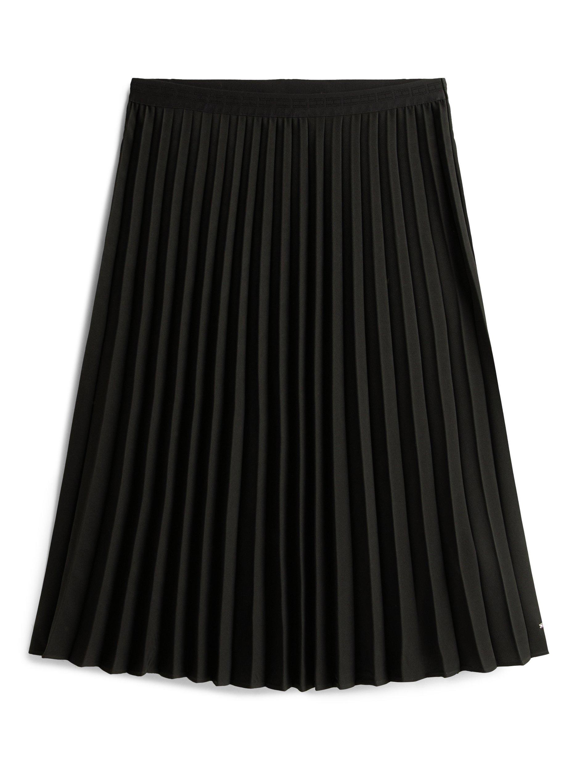 Product image 5 of 5, which shows Tommy Hilfiger Fluid Pleated Midi Skirt, Black, 6