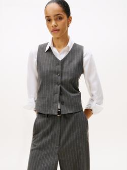 Tommy Hilfiger Tailored Pinstripe Waistcoat, Grey, Grey