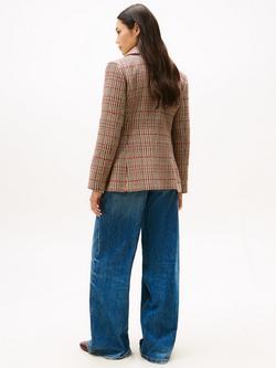 Tommy Hilfiger Cotton Blend Check Single Breasted Blazer - view 2, Red/Grey