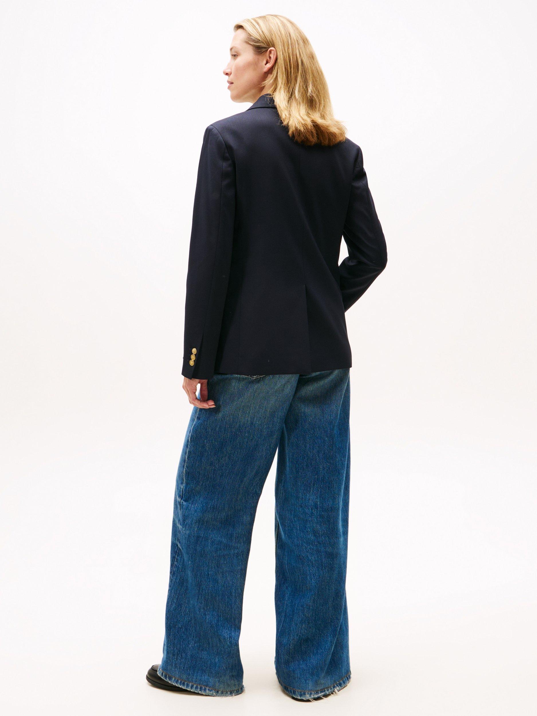 Product image 3 of 5, which shows Tommy Hilfiger Timeless Wool Blend Blazer, Navy, 4