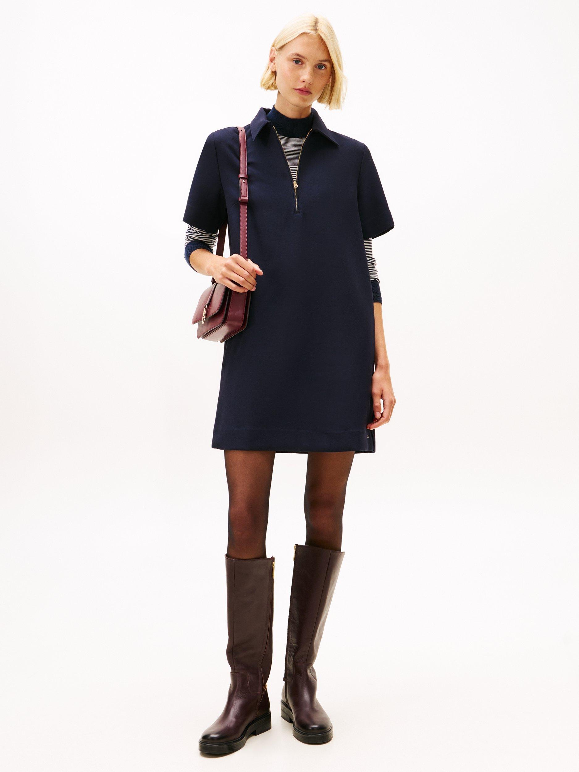 Product image 1 of 5, which shows Tommy Hilfiger Punto Shift Dress, Dark Night Navy, 4