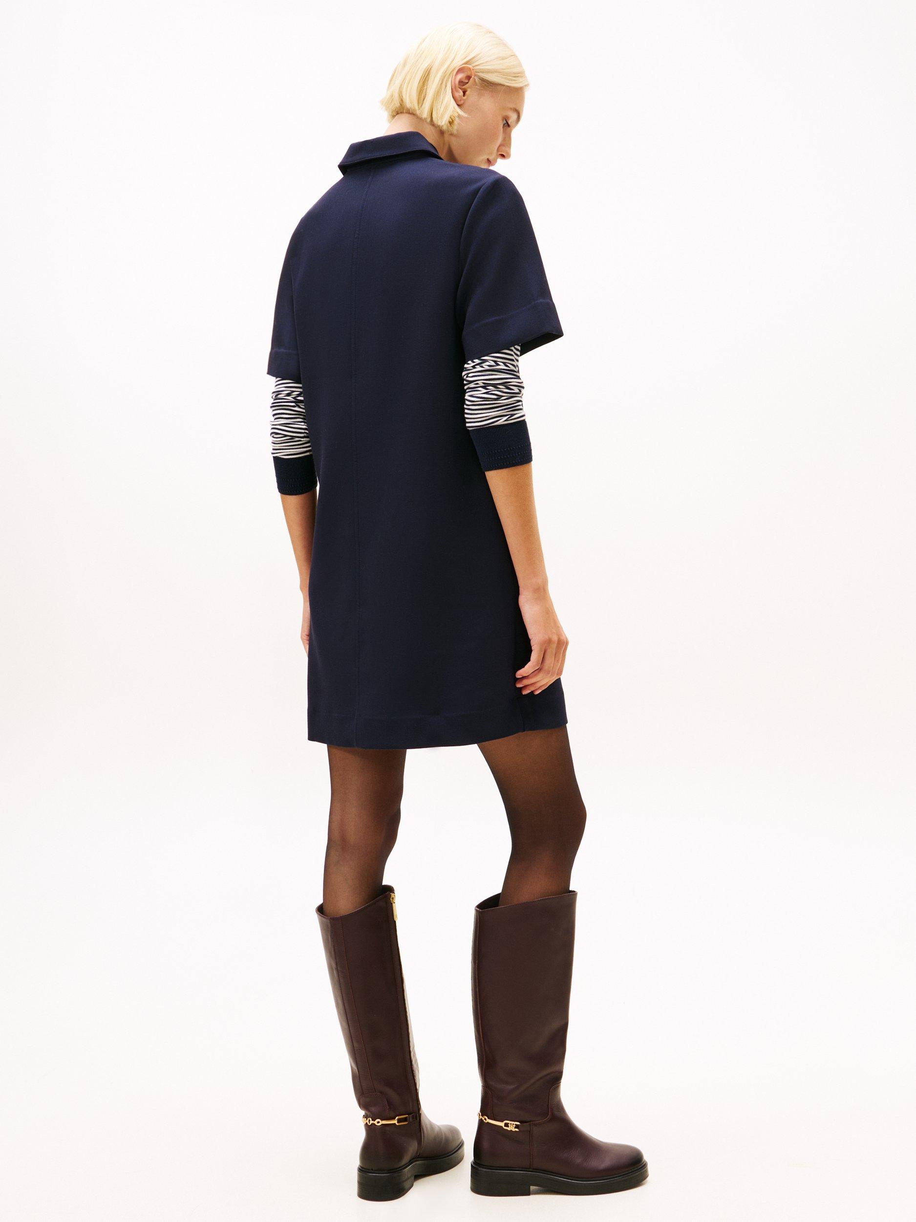 Product image 2 of 5, which shows Tommy Hilfiger Punto Shift Dress, Dark Night Navy, 4