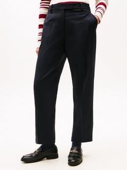 Tommy Hilfiger Timeless Slim Straight Leg Ankle Trousers, Dark Night Navy