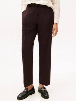 Tommy Hilfiger Timeless Slim Straight Leg Ankle Trousers, Deep Burgundy