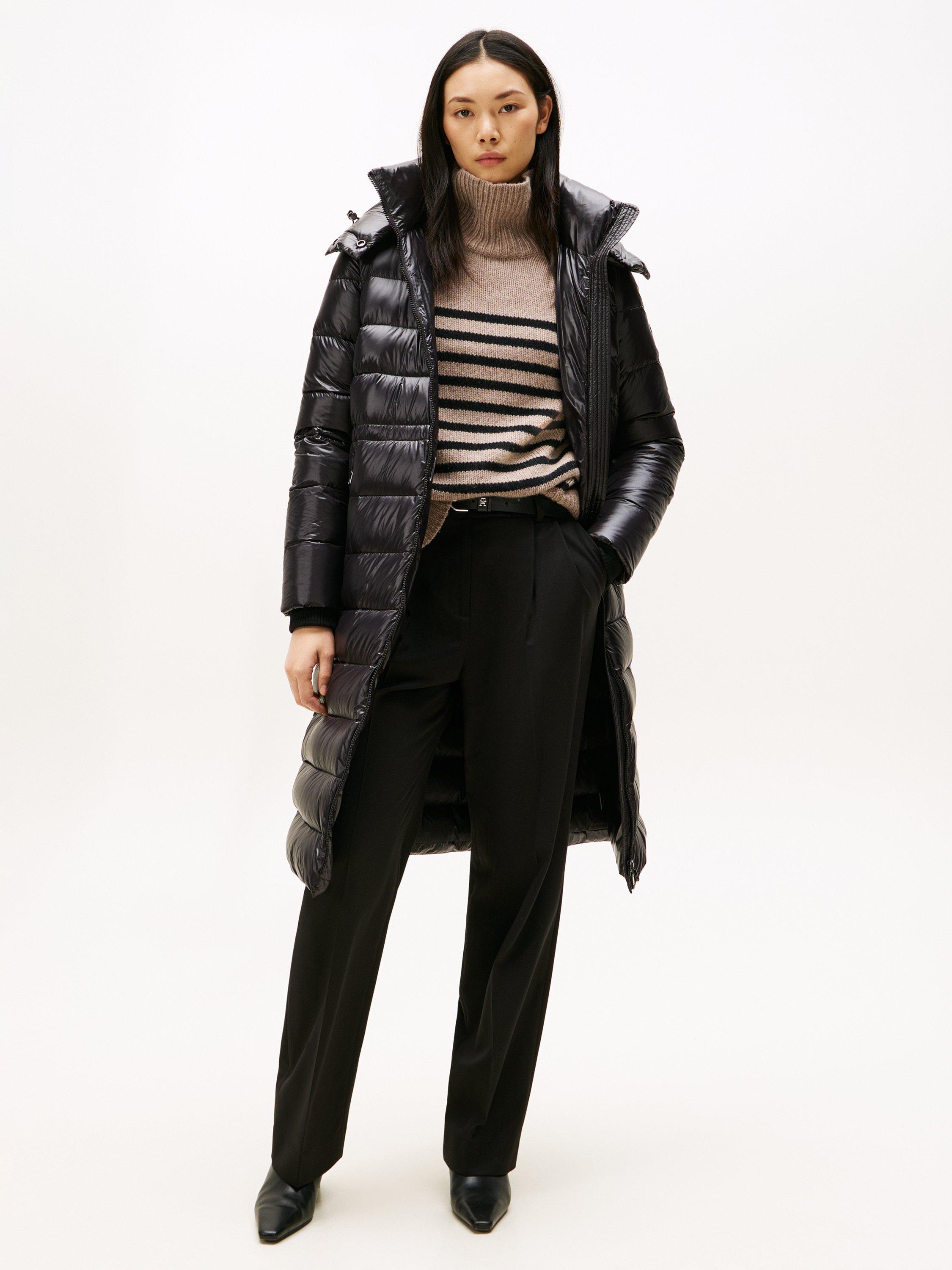 Product image 1 of 3, which shows Tommy Hilfiger Gloss Water Repellent Down Coat, Black, L