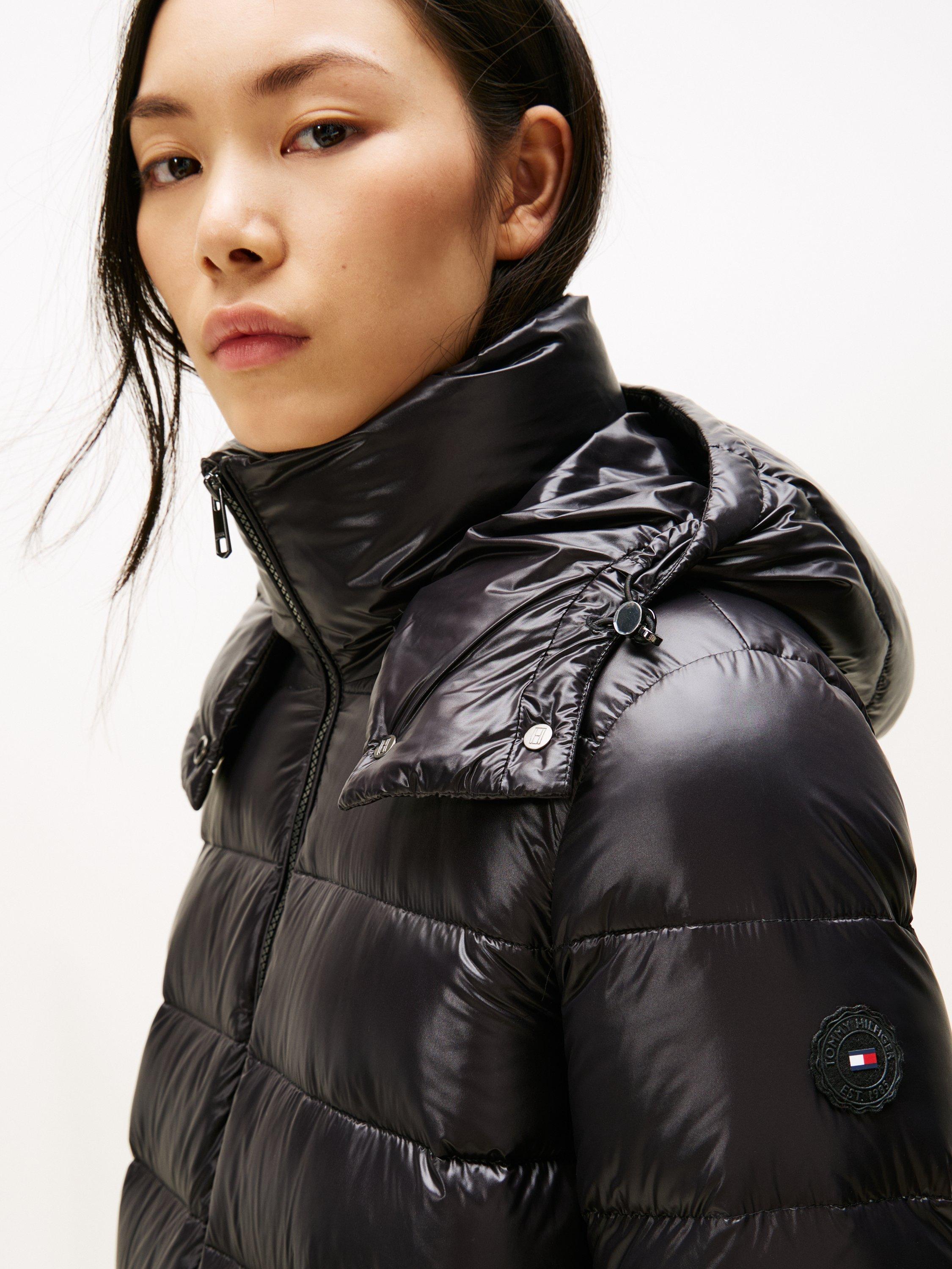 Product image 2 of 3, which shows Tommy Hilfiger Gloss Water Repellent Down Coat, Black, L