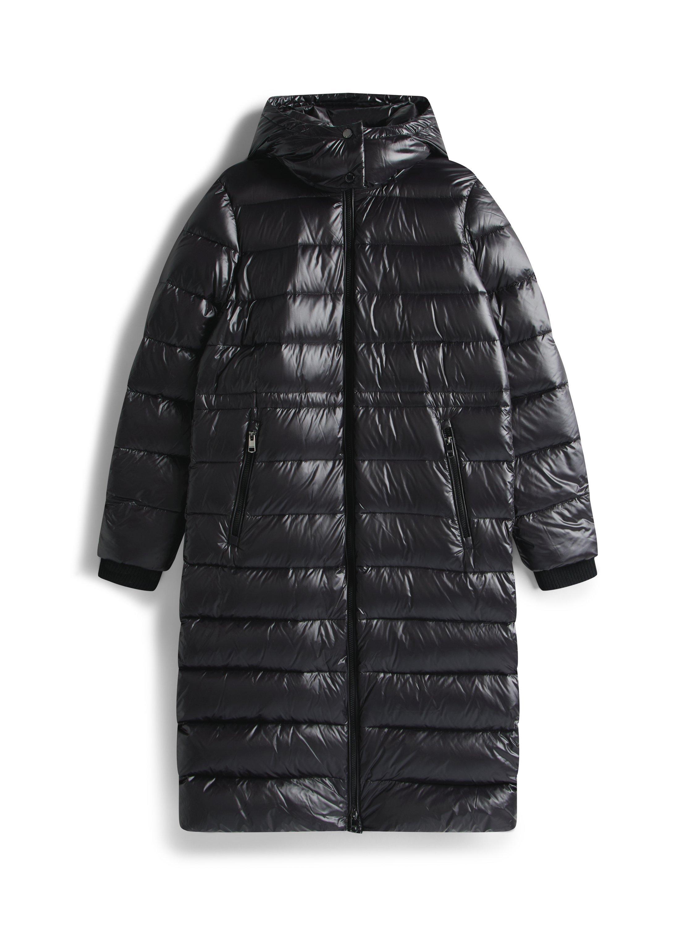 Product image 3 of 3, which shows Tommy Hilfiger Gloss Water Repellent Down Coat, Black, L