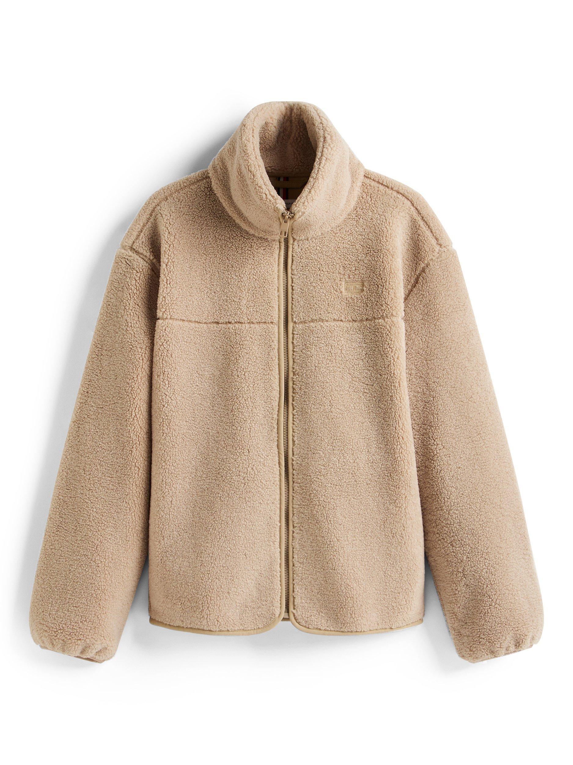 Product image 5 of 5, which shows Tommy Hilfiger Sherpa Funnel Neck Jacket, Beige, L