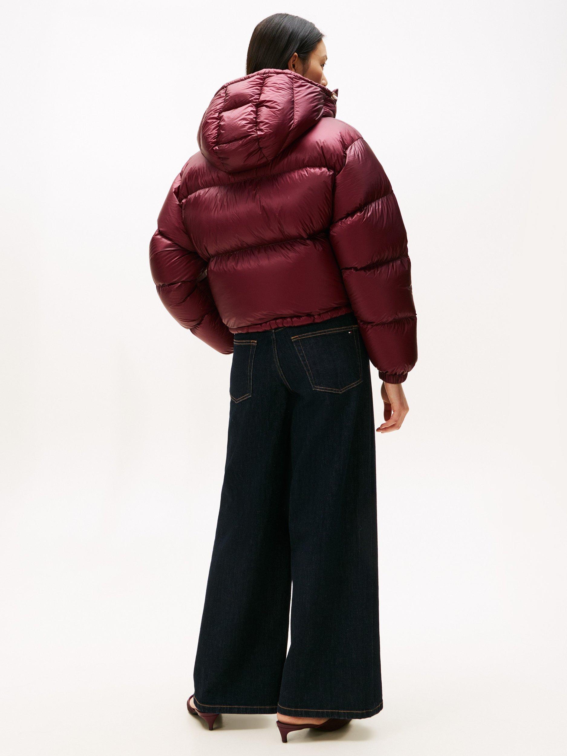 Product image 3 of 5, which shows Tommy Hilfiger Ultra Lightweight Down Ripstop Puffer Jacket, Red, XS-S
