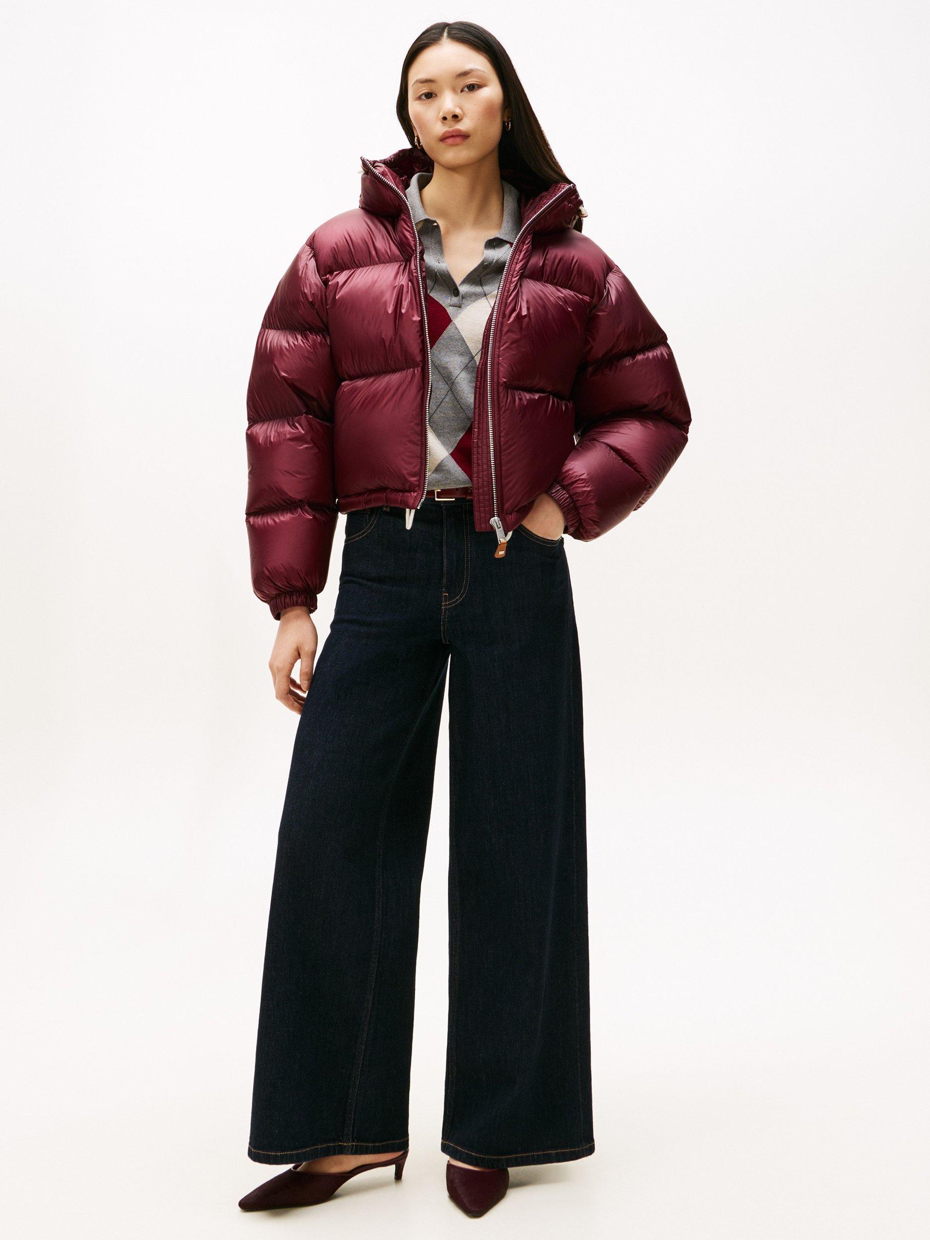 Product image 2 of 5, which shows Tommy Hilfiger Ultra Lightweight Down Ripstop Puffer Jacket, Red, XS-S