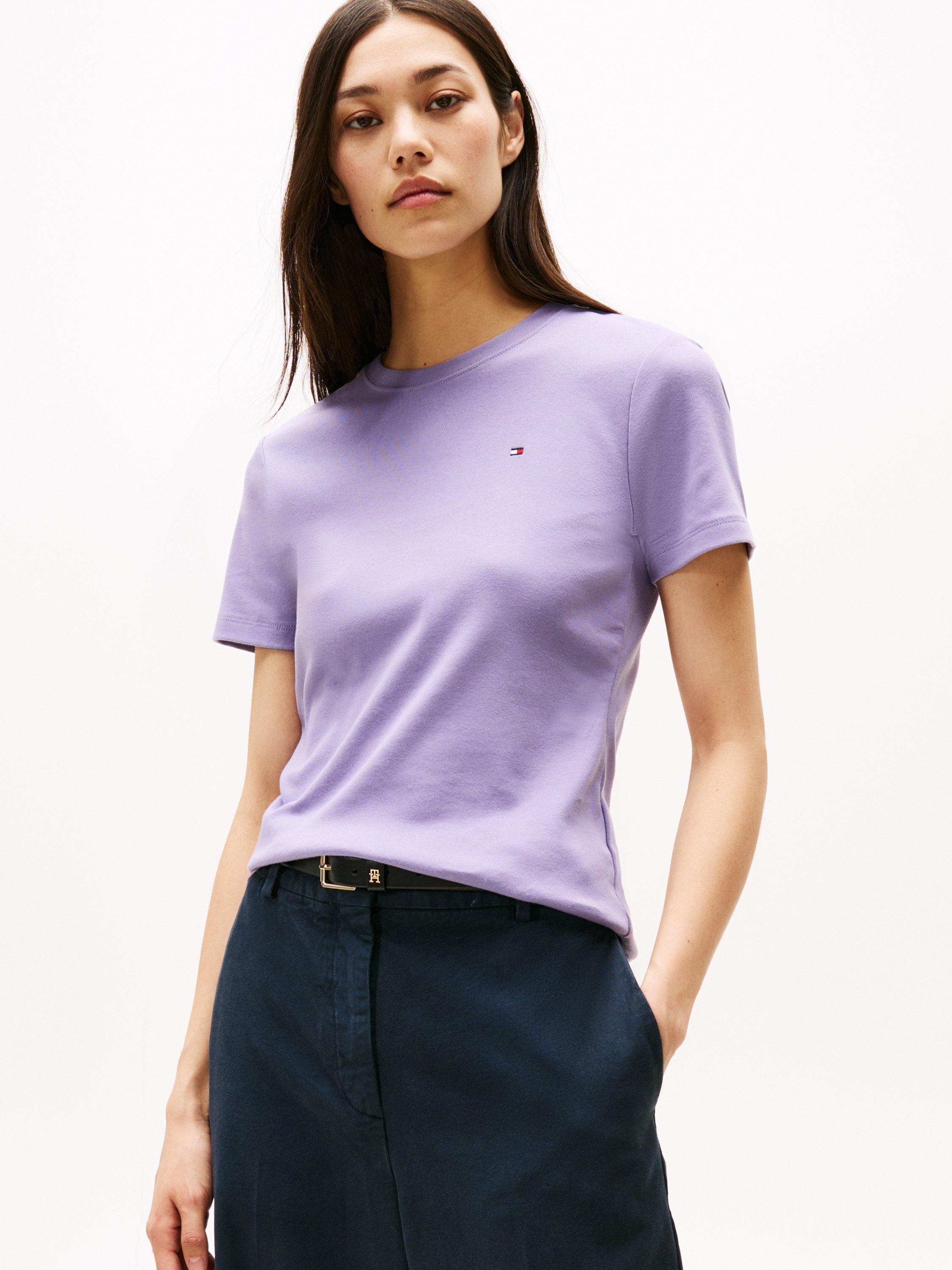 Product image 1 of 5, which shows Tommy Hilfiger Slim Crew Neck T-Shirt, Lavender Ash, XXL