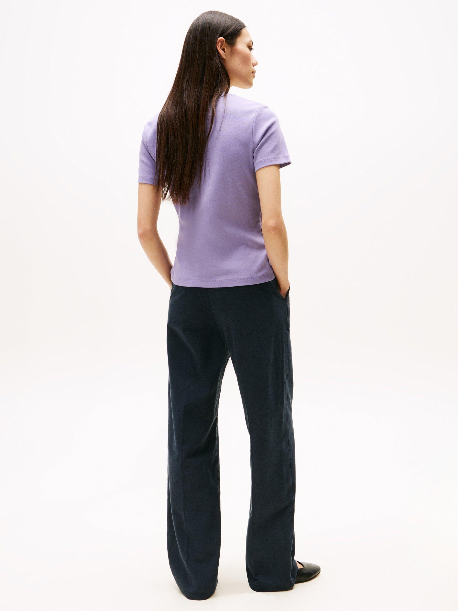 Product image 2 of 5, which shows Tommy Hilfiger Slim Crew Neck T-Shirt, Lavender Ash, XXL