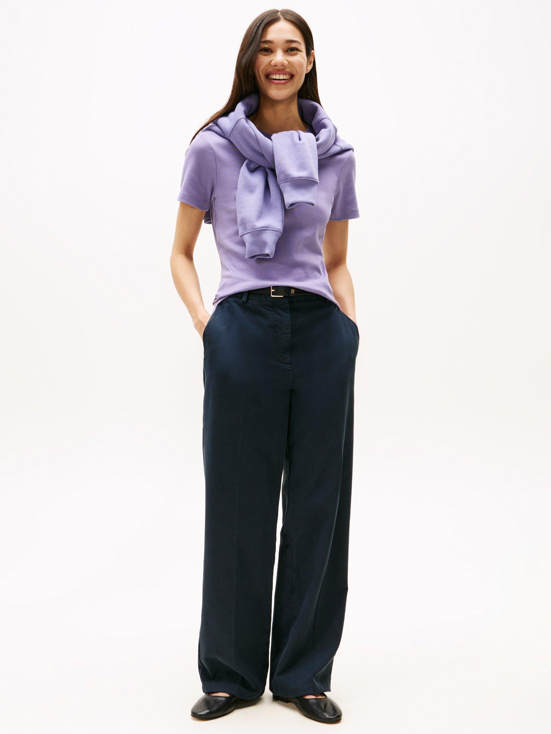 Product image 3 of 5, which shows Tommy Hilfiger Slim Crew Neck T-Shirt, Lavender Ash, XXL