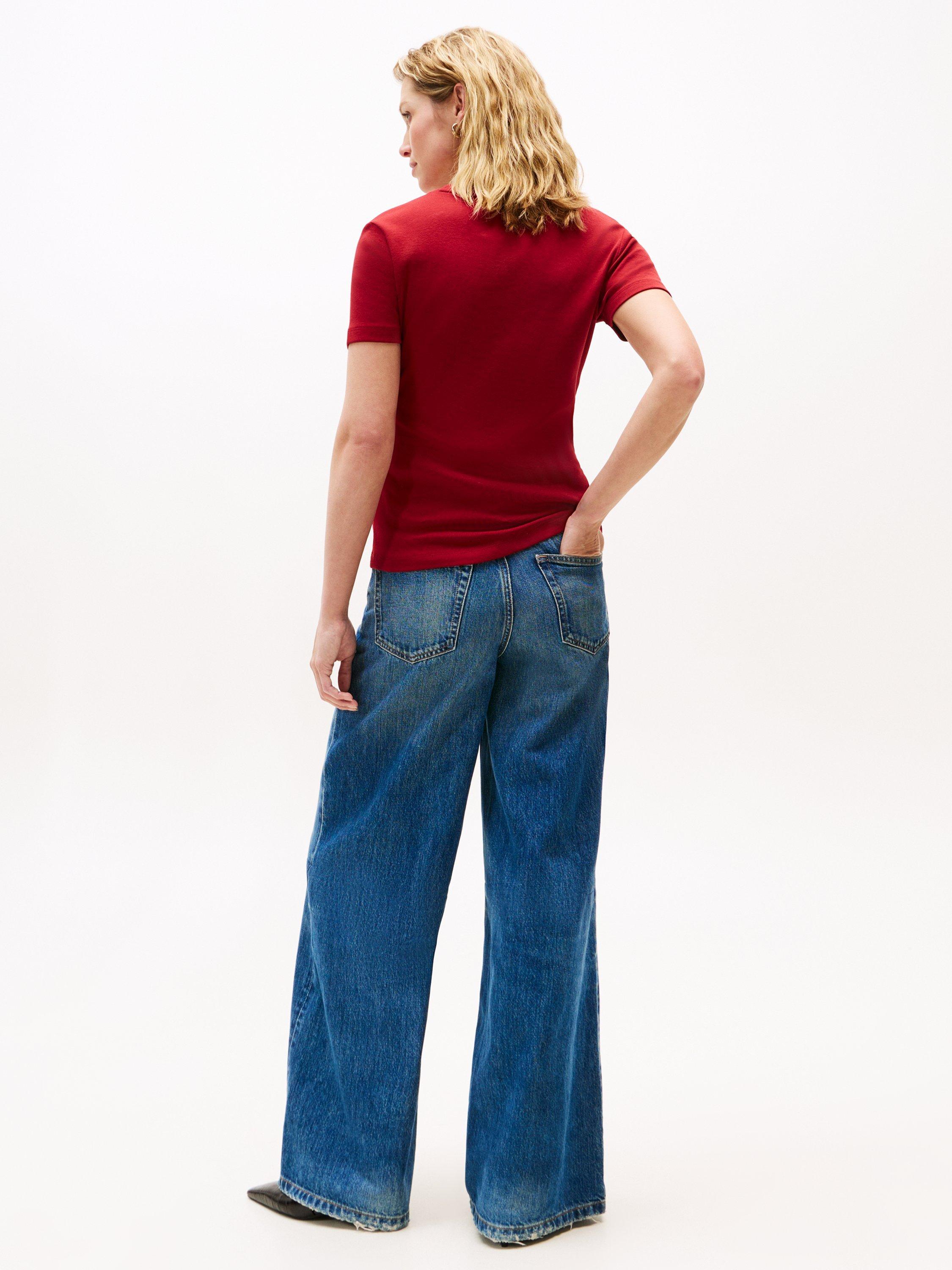 Product image 2 of 5, which shows Tommy Hilfiger Slim Crew Neck T-Shirt, Regatta Red, XXL