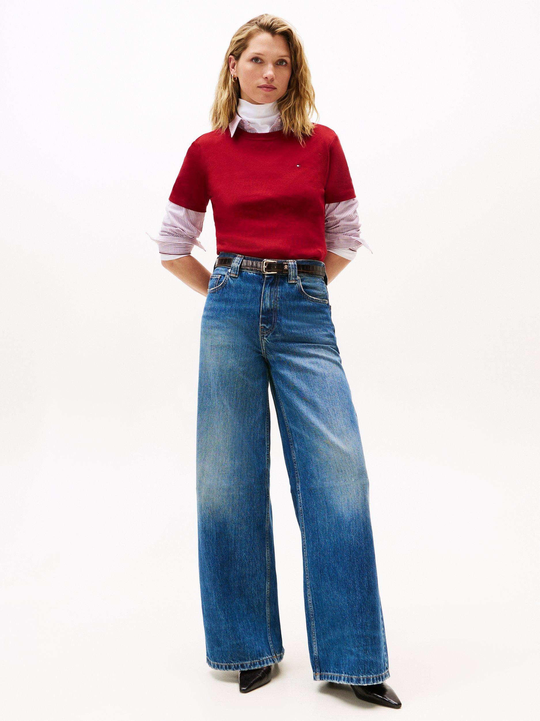 Product image 3 of 5, which shows Tommy Hilfiger Slim Crew Neck T-Shirt, Regatta Red, XXL