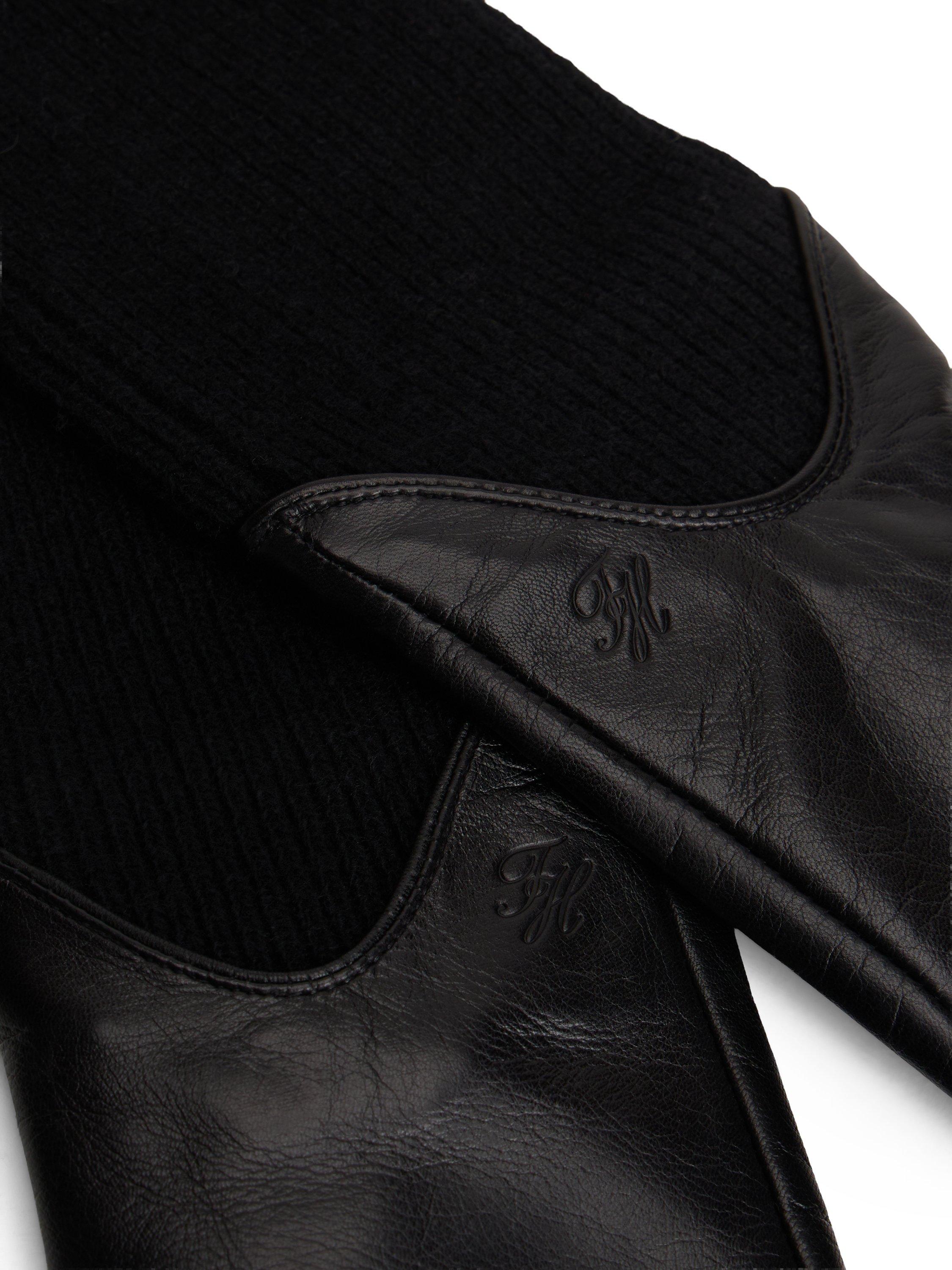 Product image 2 of 3, which shows Tommy Hilfiger The Heritage Leather Blend Gloves , Black, S-M