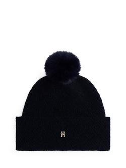 Tommy Hilfiger Monogram Plaque Bobble Hat, Space Blue, Space Blue