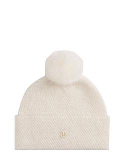 Tommy Hilfiger Metallic Thread Hat & Scarf Gift Set - view 2, Ivory