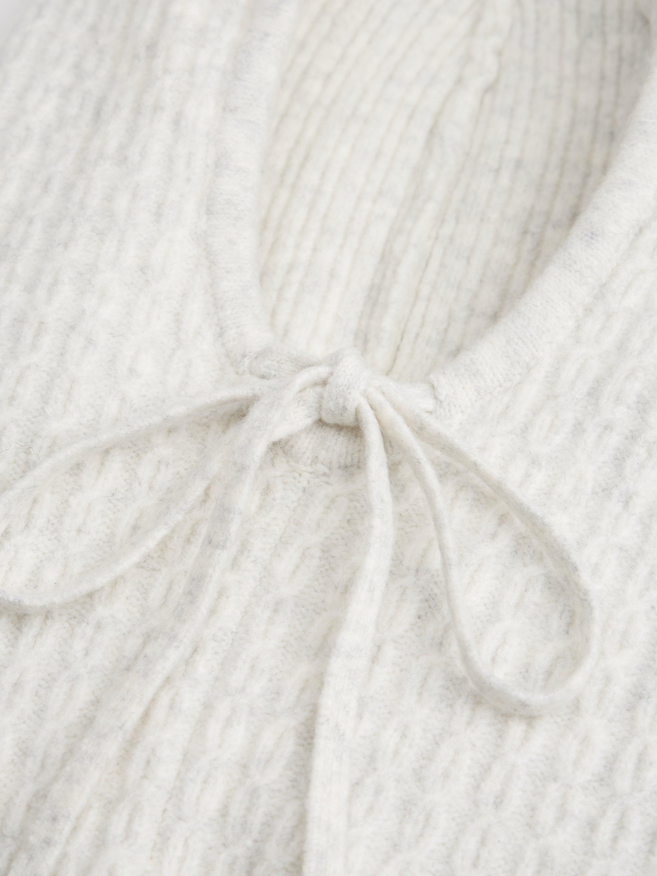 Product image 4 of 5, which shows Tommy Hilfiger Cable Cotton Blend Balaclava, White, One Size